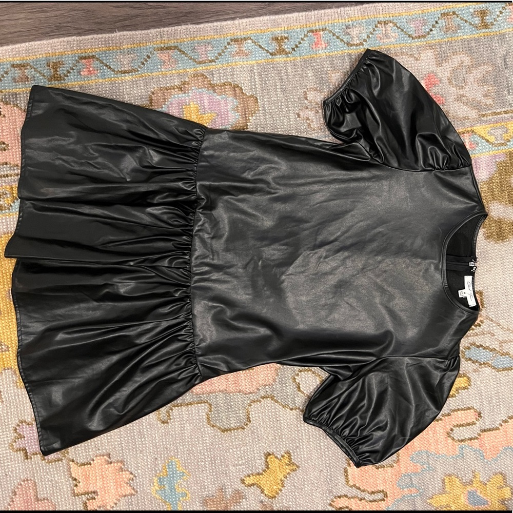 Cloud ten faux leather mini dress